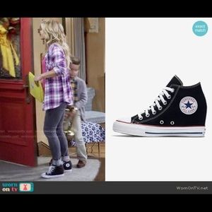 As Seen On DJ Fuller House Womens Converse Chuck Taylor Hidden Wedge Sneaker 8.5